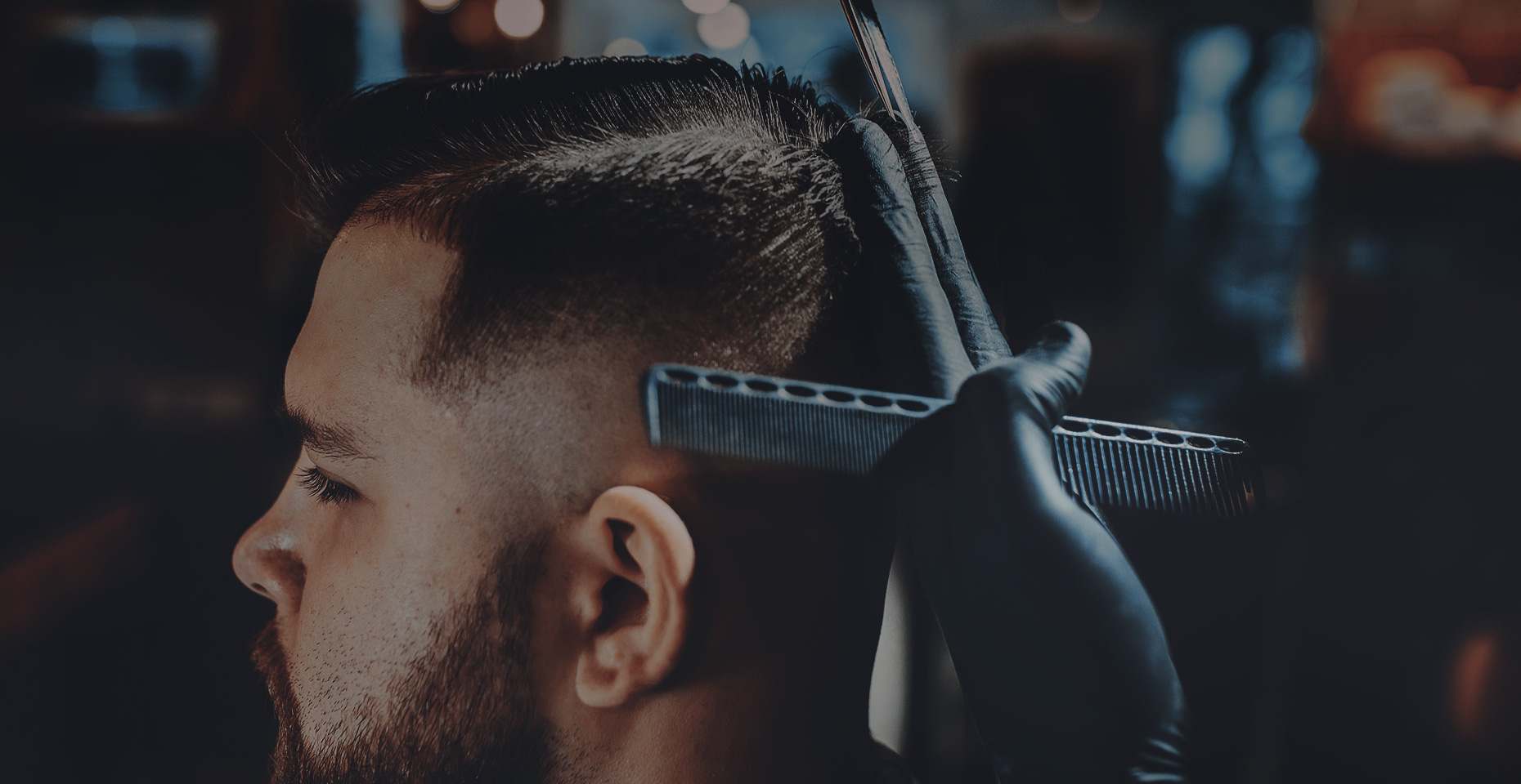 photo of customer cutting hair